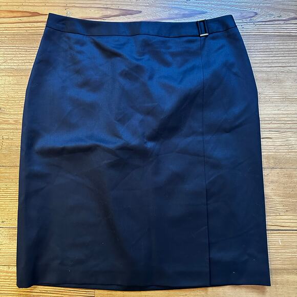 Brooks Brothers dark navy blue soft wool pencil skirt SIZE 10 - Picture 1 of 4